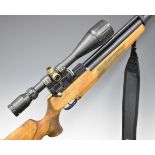 FX Logun Solo .22 PCP air rifle with chequered semi-pistol grip and forend, raised cheek piece,