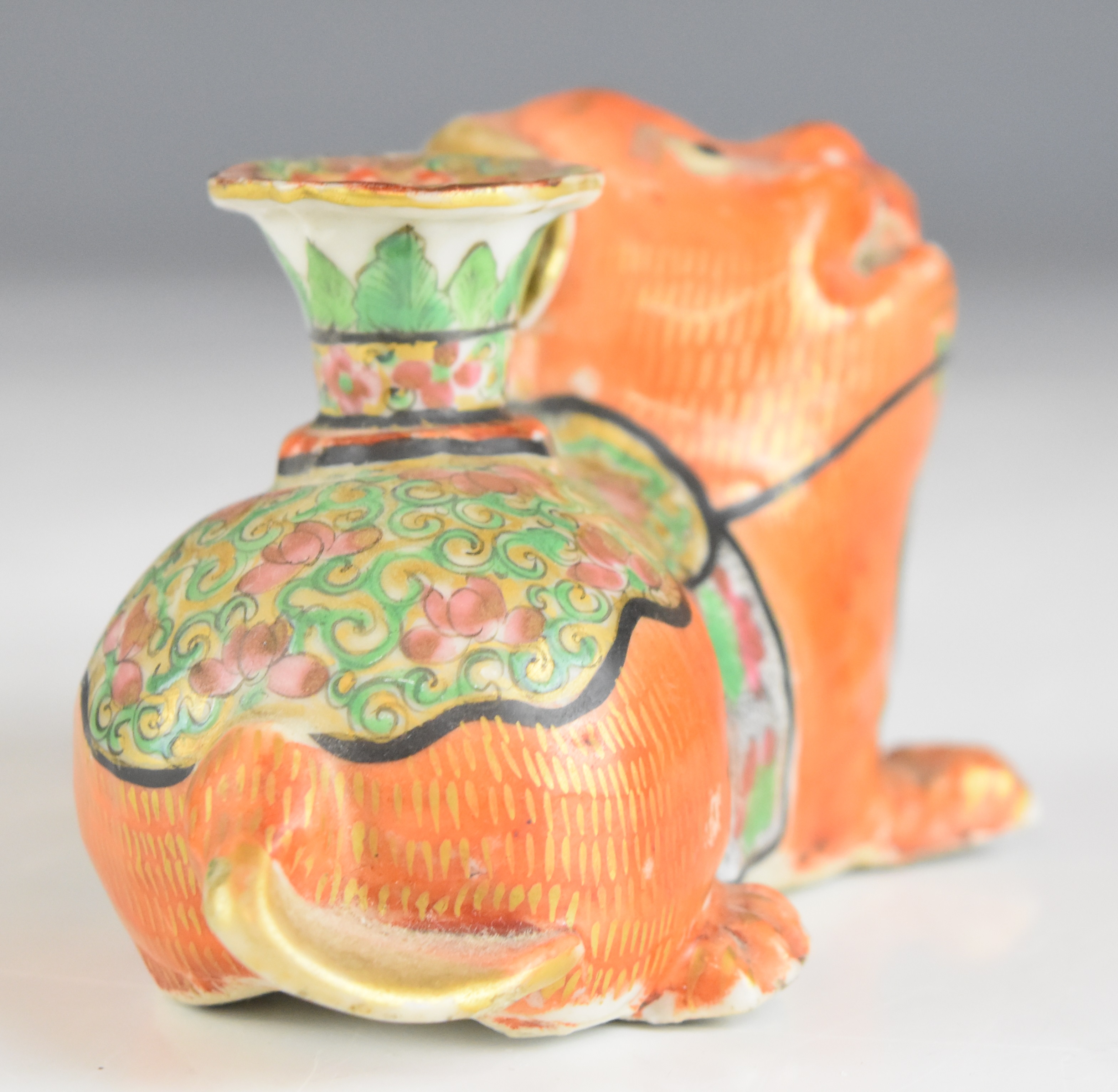 Late 19th / 20thC Chinese figural dog brush washer, height 8cm - Image 3 of 12