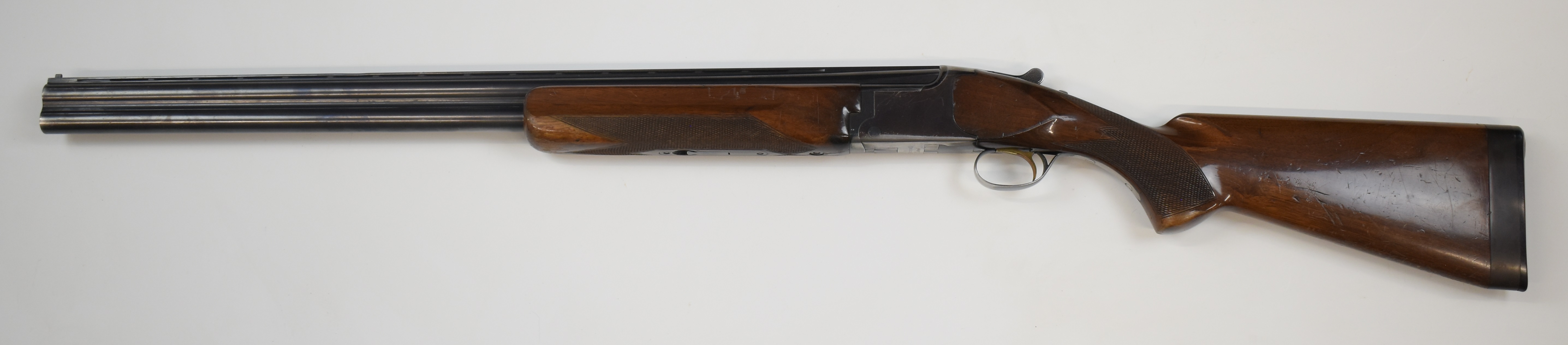 Browning Citori 12 bore over and under ejector shotgun with named underside, chequered semi-pistol - Image 6 of 10