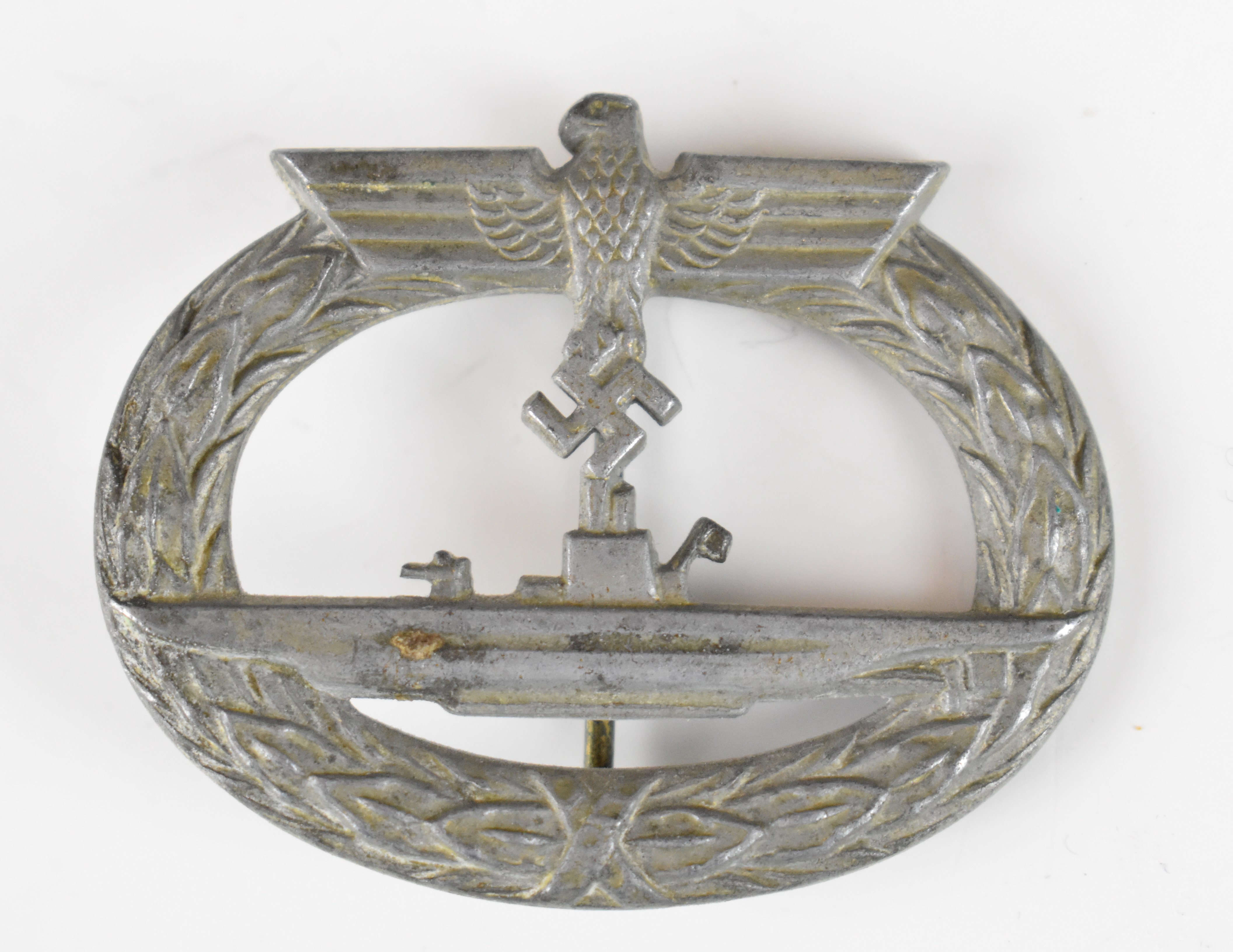 German WW2 Nazi Third Reich U Boat badge stamped GWL to reverse