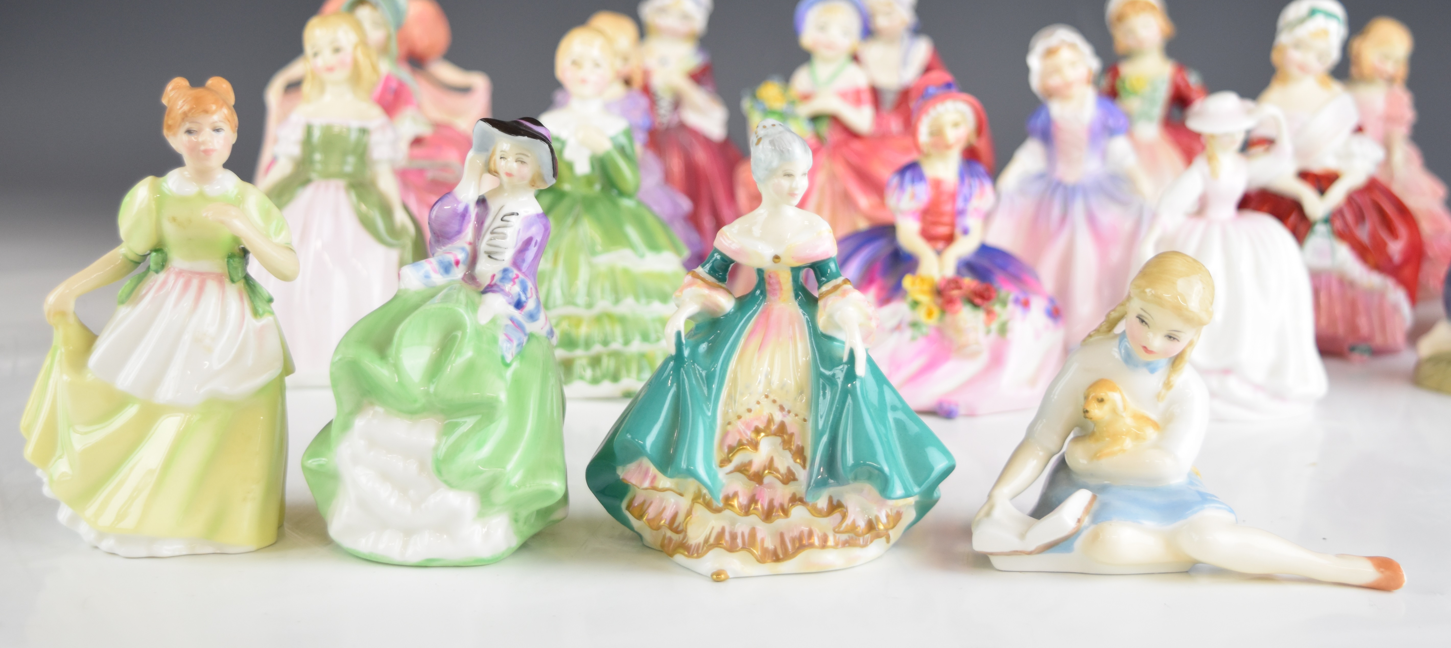 Twenty Royal Doulton figurines including Rose, River Boy, Cissie, Goody Two Shoes, Monica etc, - Image 2 of 14