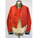 Scarlet coatee to a Deputy County Lieutenant with oak leaf and acorn decoration to collar and cuffs,