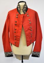 Scarlet coatee to a Deputy County Lieutenant with oak leaf and acorn decoration to collar and cuffs,