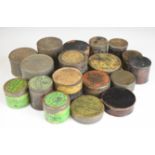 Eighteen various rifle or pistol percussion cap and similar tins come with original labels including