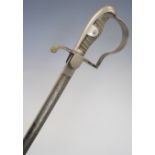 Imperial Germany WW1 Artillery officer's sword with shagreen and wire grip and 77cm blade