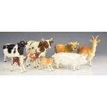 Beswick cattle, goat and pig figures including Hereford, Ayrshire, Jersey and Friesian, tallest
