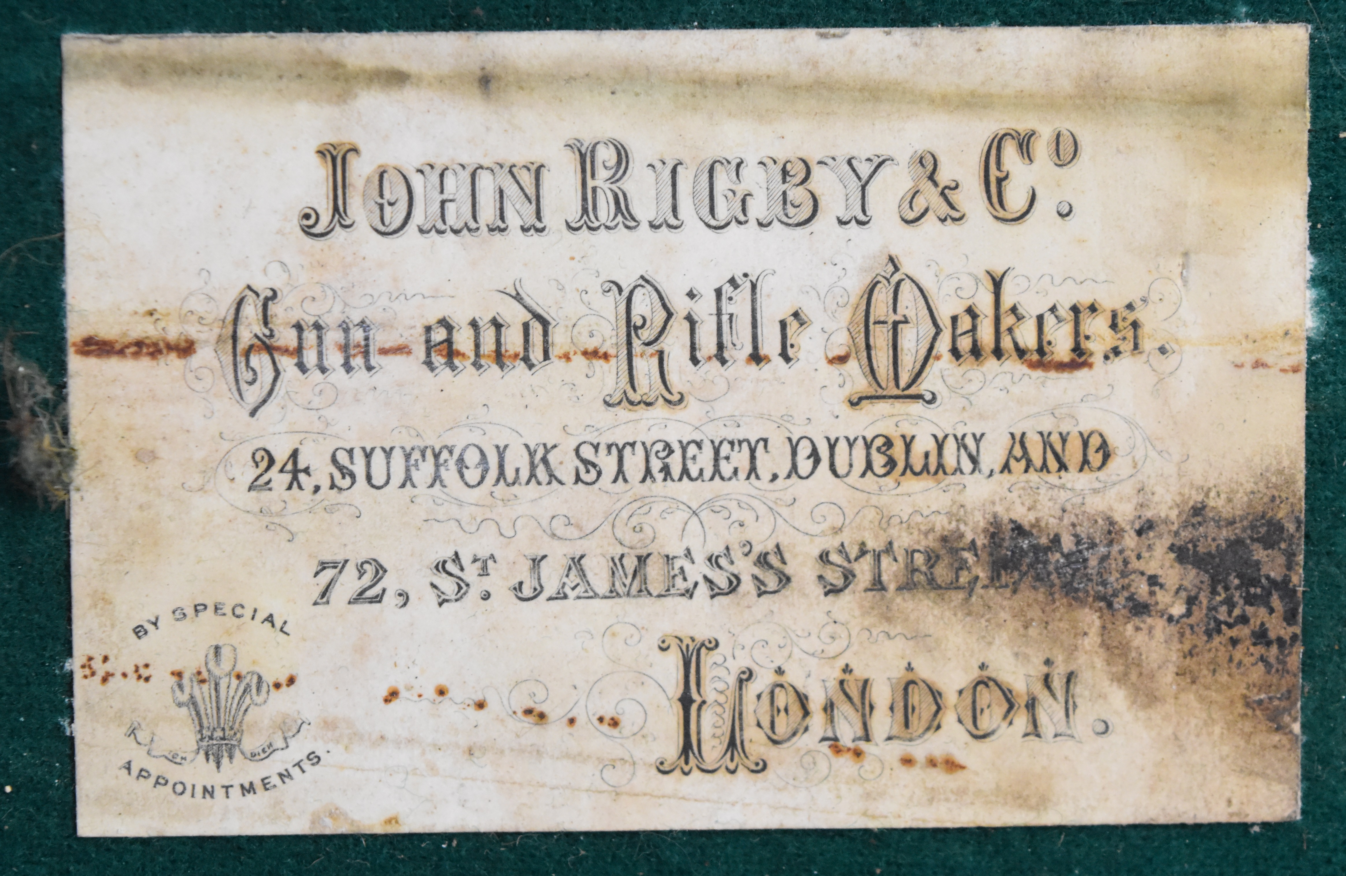 John Rigby & Co full length leather bound rifle case with 'John Rigby & Co Gun and Rifle Makers 24 - Image 4 of 4