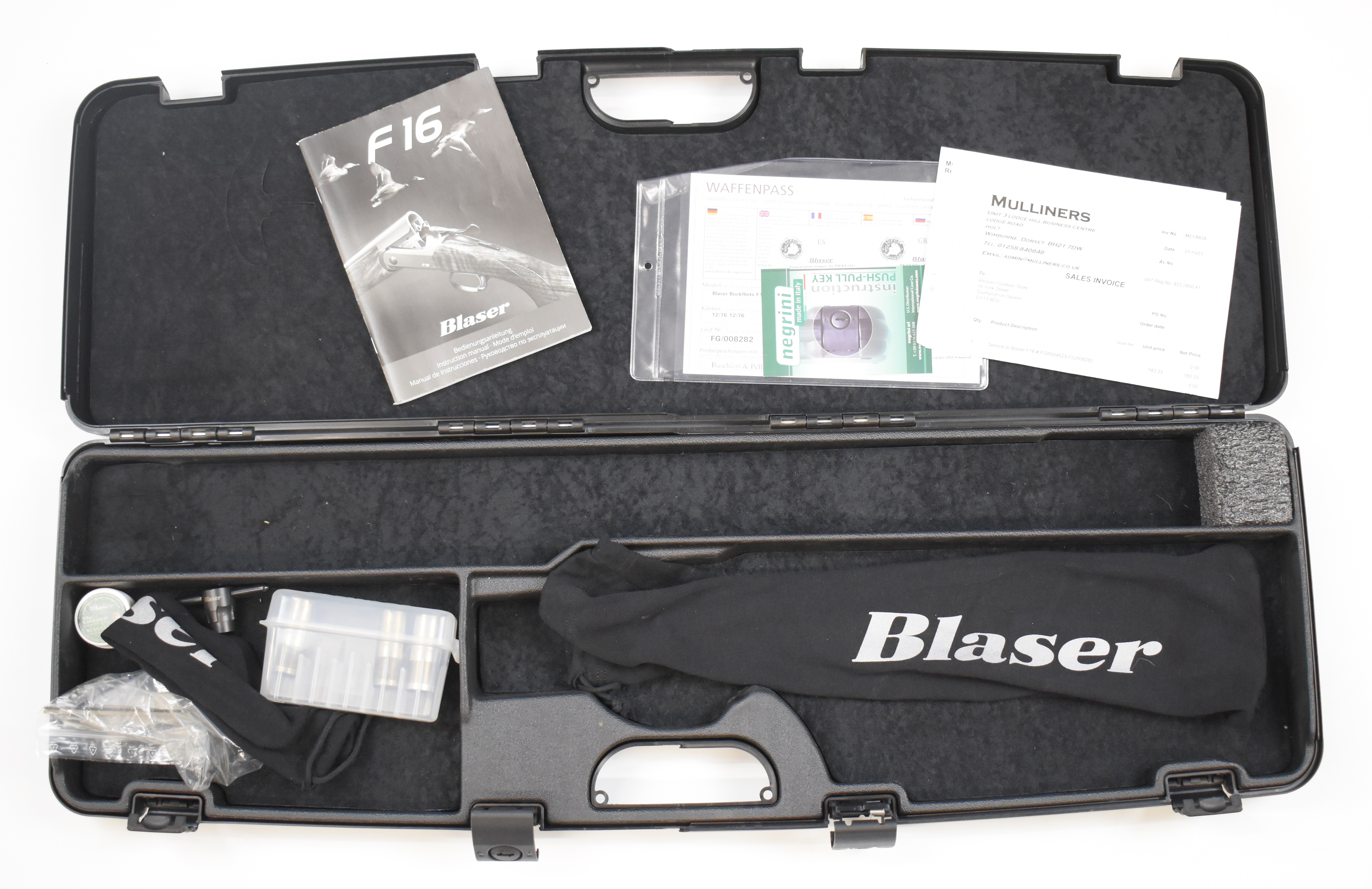 Blaser F16 12 bore over under ejector shotgun with named locks and underside, chequered semi- - Image 11 of 22