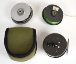 Hardy fly fishing reel 'Marquis #7', with two spare spools and lines