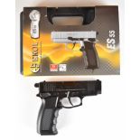 Ekol ES 55 .177 CO2 air pistol with chequered composite grips and fixed sights, serial number 90-