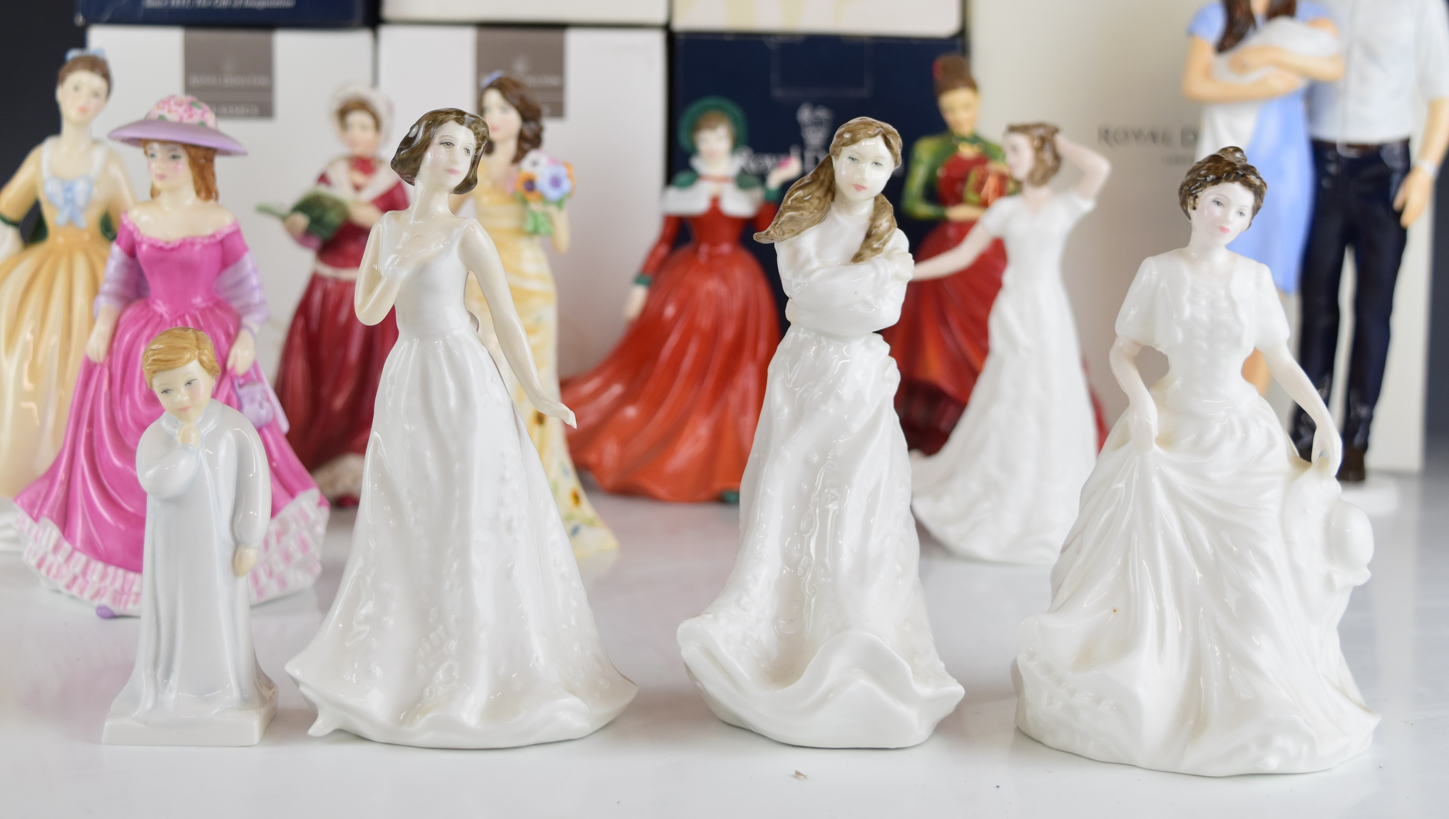 Twelve Royal Doulton figures including Prince George, Georgia, Winters Day, Harmony etc, tallest - Image 2 of 14