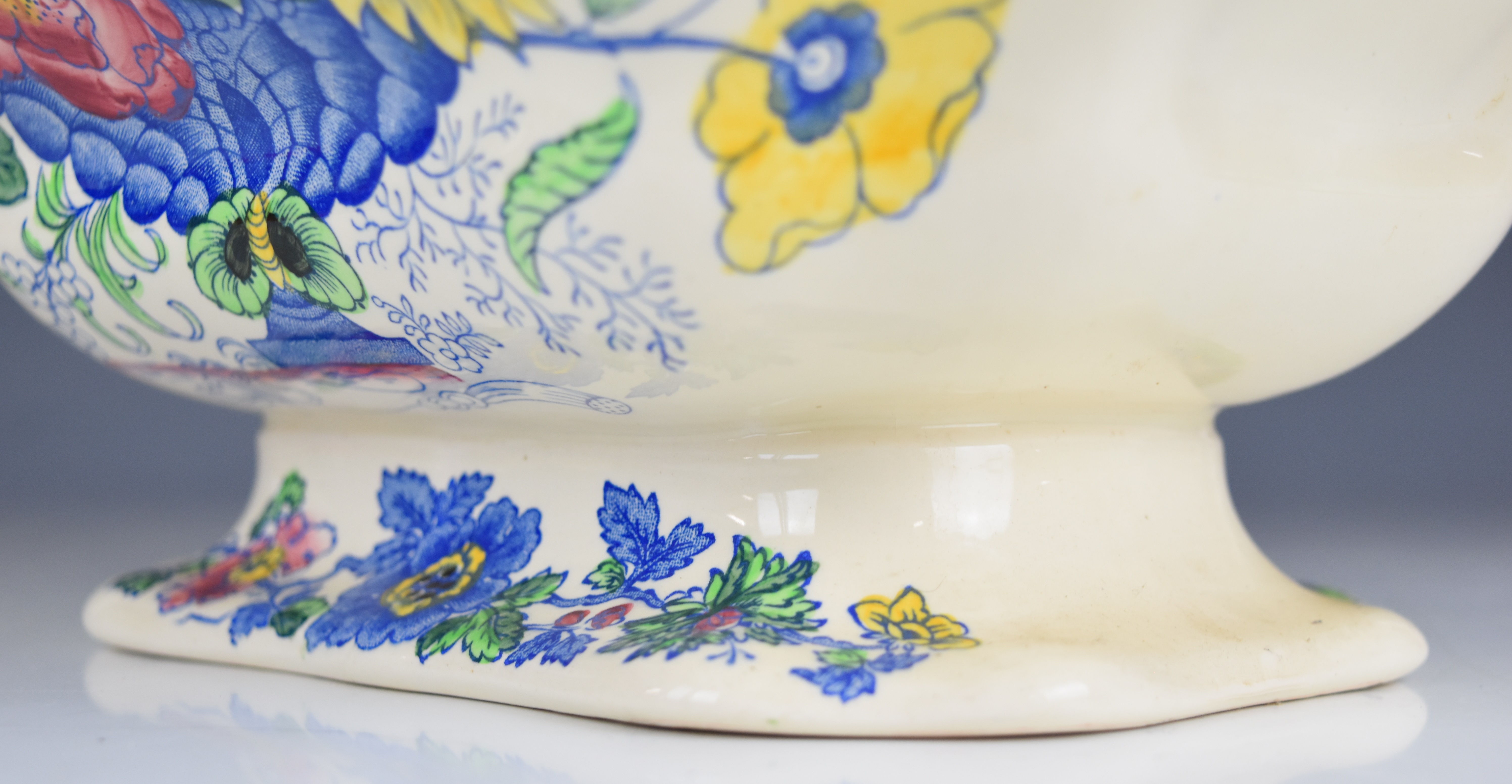 Mason's twin handled pedestal tureen, ladle and underplate decorated in the Strathmore pattern, - Image 6 of 11