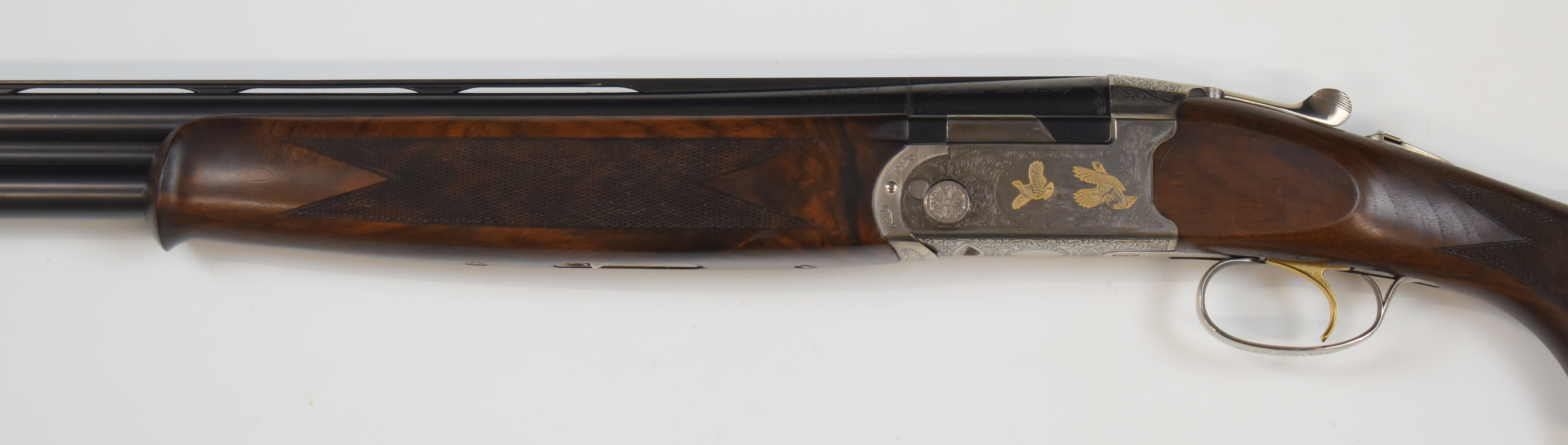Beretta Ultra Light Deluxe 12 bore over and under ejector shotgun with gold birds engraved to the - Bild 9 aus 10