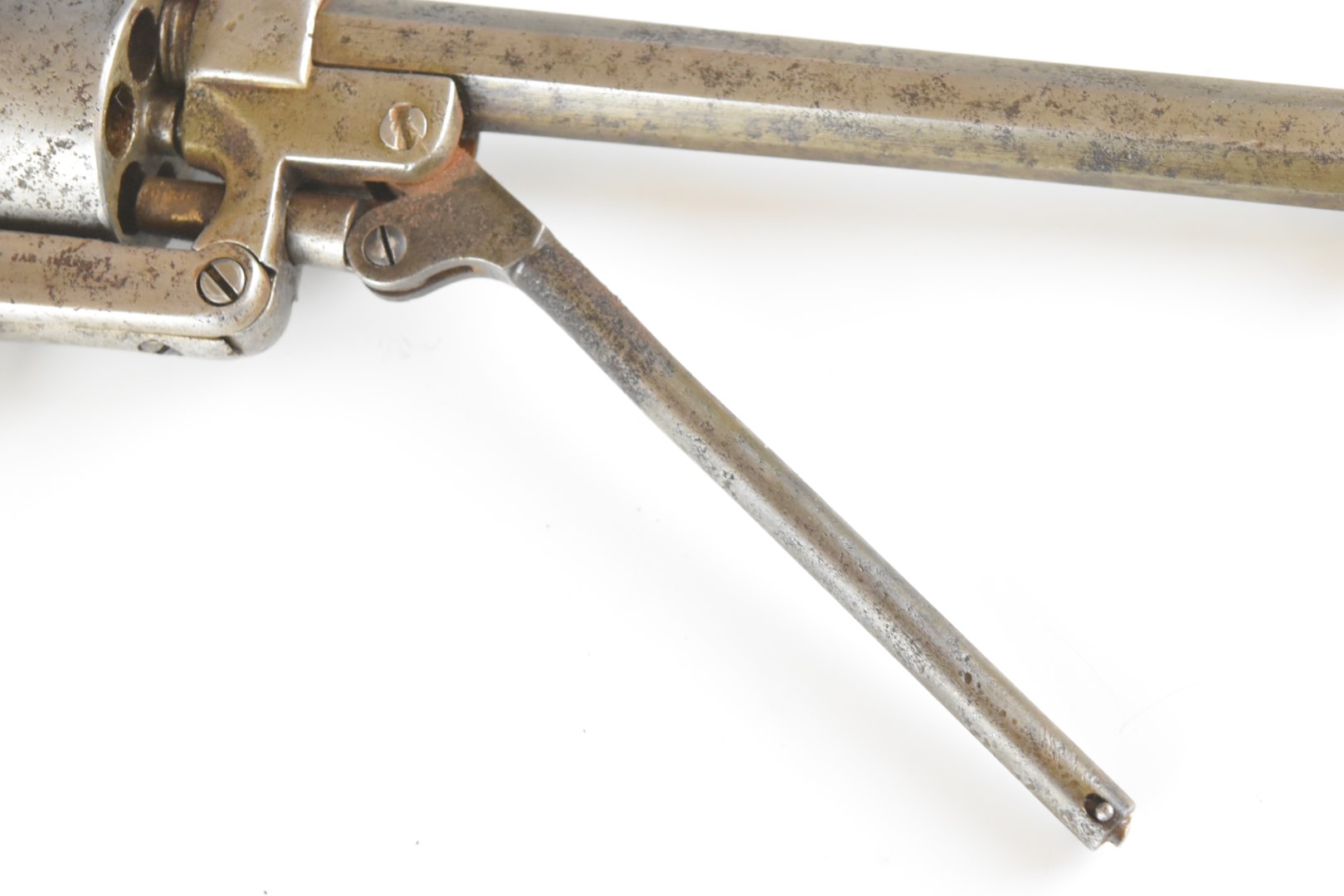Starr Arms Co of New York .44 six-shot single-action percussion revolver with steel frame stamped to - Image 6 of 14