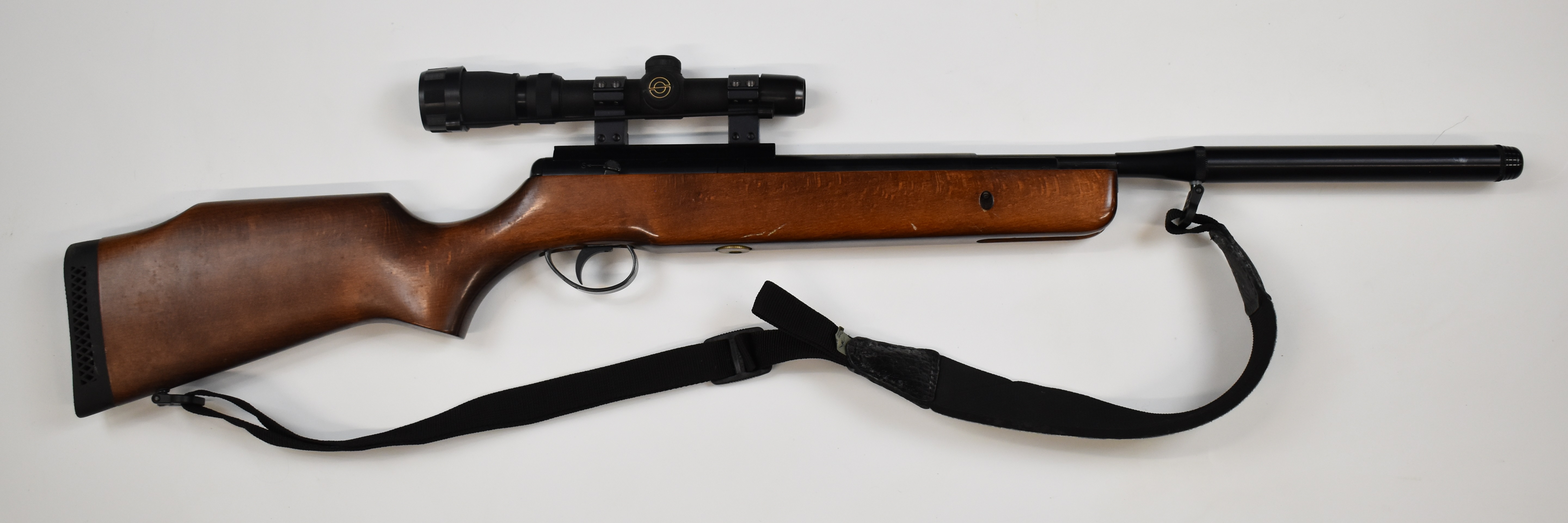 BSA Spitfire .22 air rifle with semi-pistol grip, raised cheek piece, sling, sound moderator and - Image 2 of 9