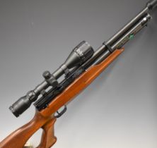 Weihrauch HW101 .177 PCP air rifle with textured semi-pistol grip, raised cheek piece, adjustable