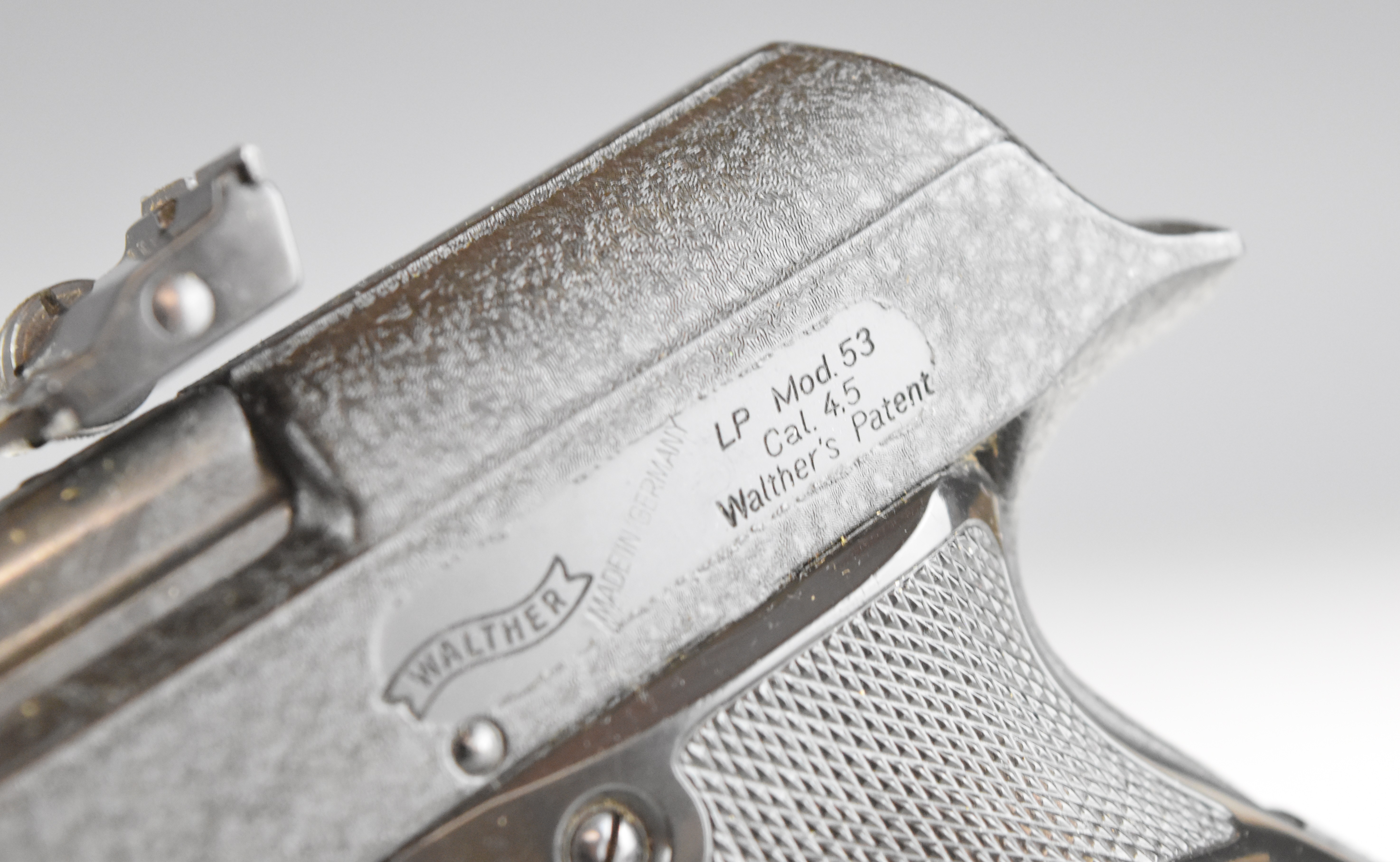 Walther Luftpistole Model LP 53 .177 target air pistol with named, shaped and chequered composite - Image 9 of 13
