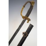 Imperial Germany 1867 pattern sword with coat of arms motif, folding guard, cypher under crown to