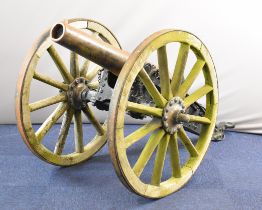 British Mark IV 7-pounder 200lbs steel RML gun. The 40 inch graduated barrel with indistinct crown