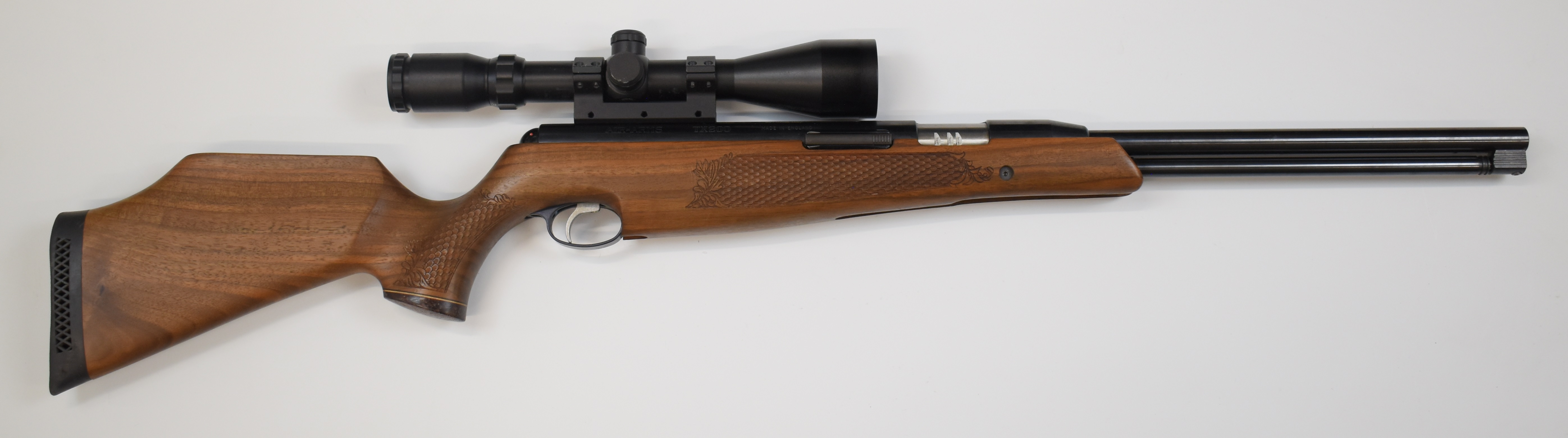 Air Arms TX200 .22 under-lever air rifle with carved semi-pistol grip and forend, adjustable - Image 2 of 9