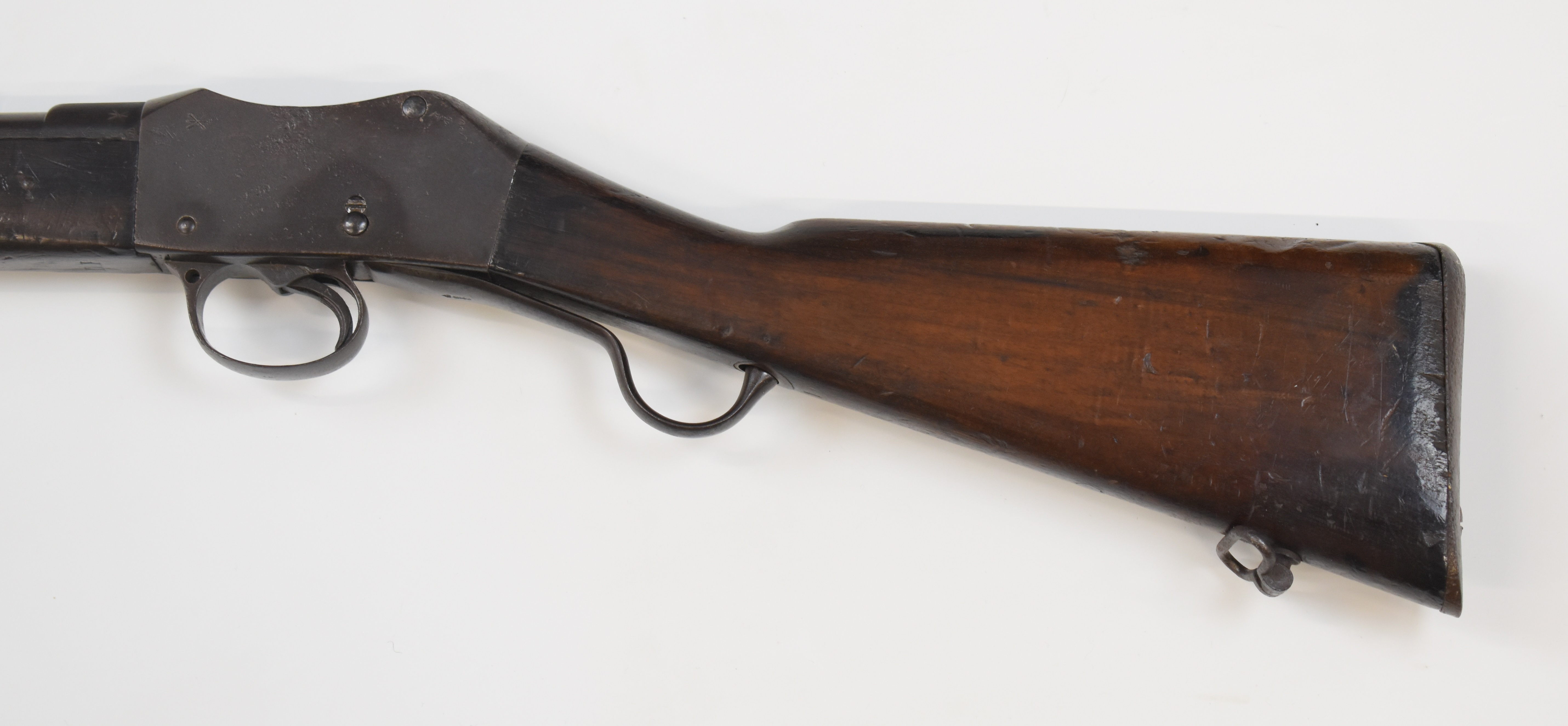 Enfield Martini-Henry Mark II .577/450 2-band carbine rifle with lock stamped 'VR Enfield 1876 - Image 7 of 10