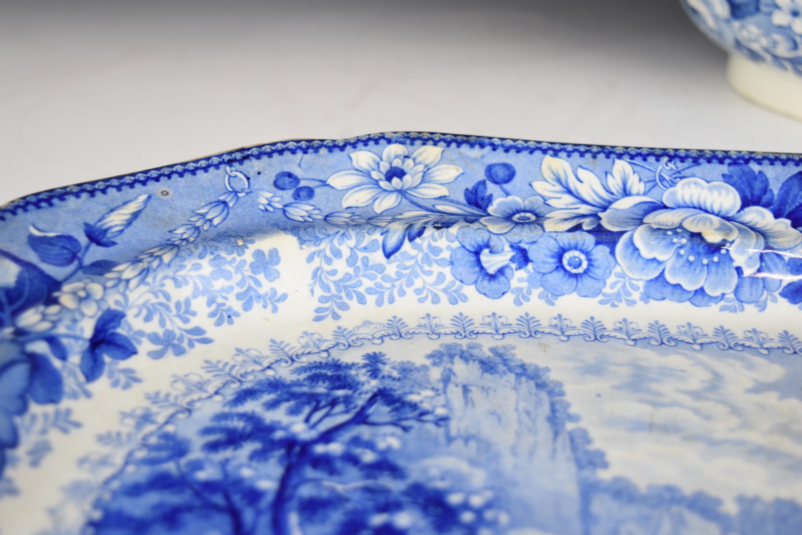19thC blue and white transfer printed ware with named scenes of Bristol, Clifton and River Avon, - Image 6 of 10