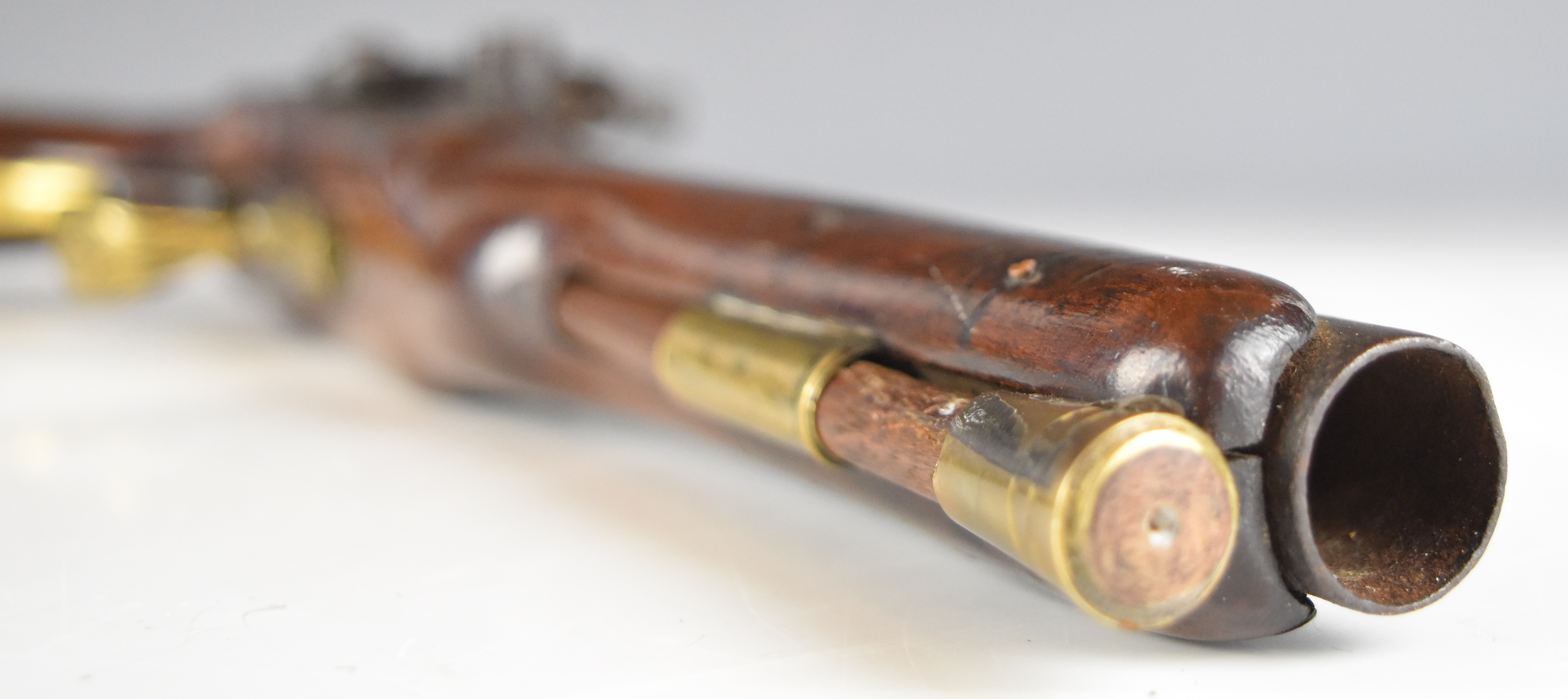 Griffiths percussion converted from flintlock hammer action pistol with named and engraved lock, - Image 5 of 13