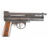 Webley Mark I .177 air pistol with logo inset to the wooden grips and adjustable sights, serial