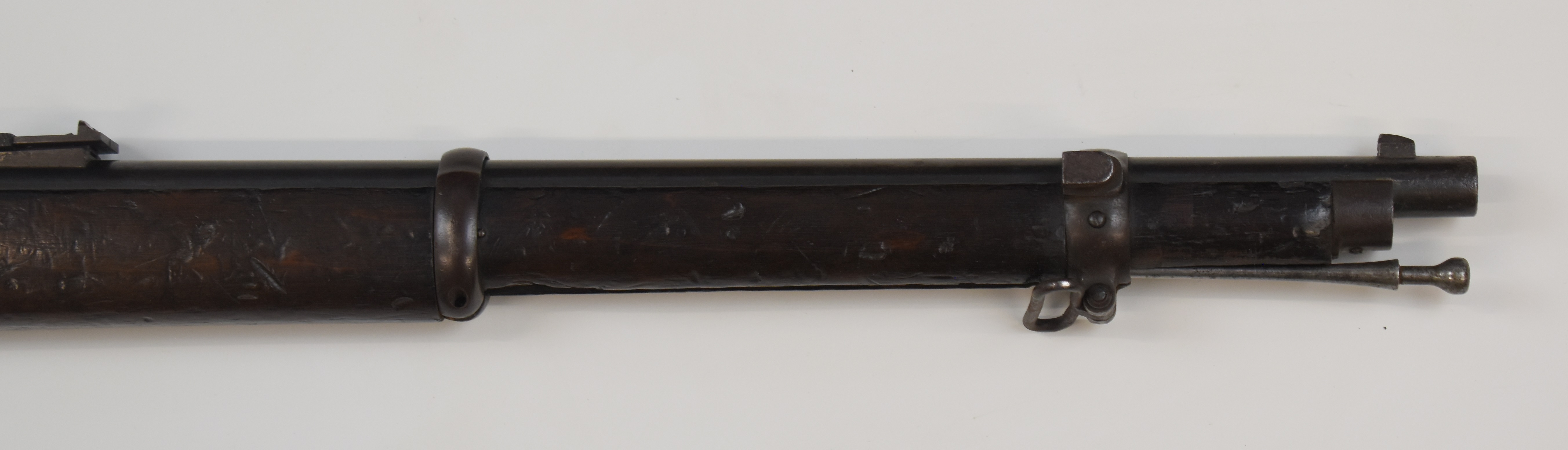 Enfield Martini-Henry Mark II .577/450 2-band carbine rifle with lock stamped 'VR Enfield 1876 - Image 5 of 10