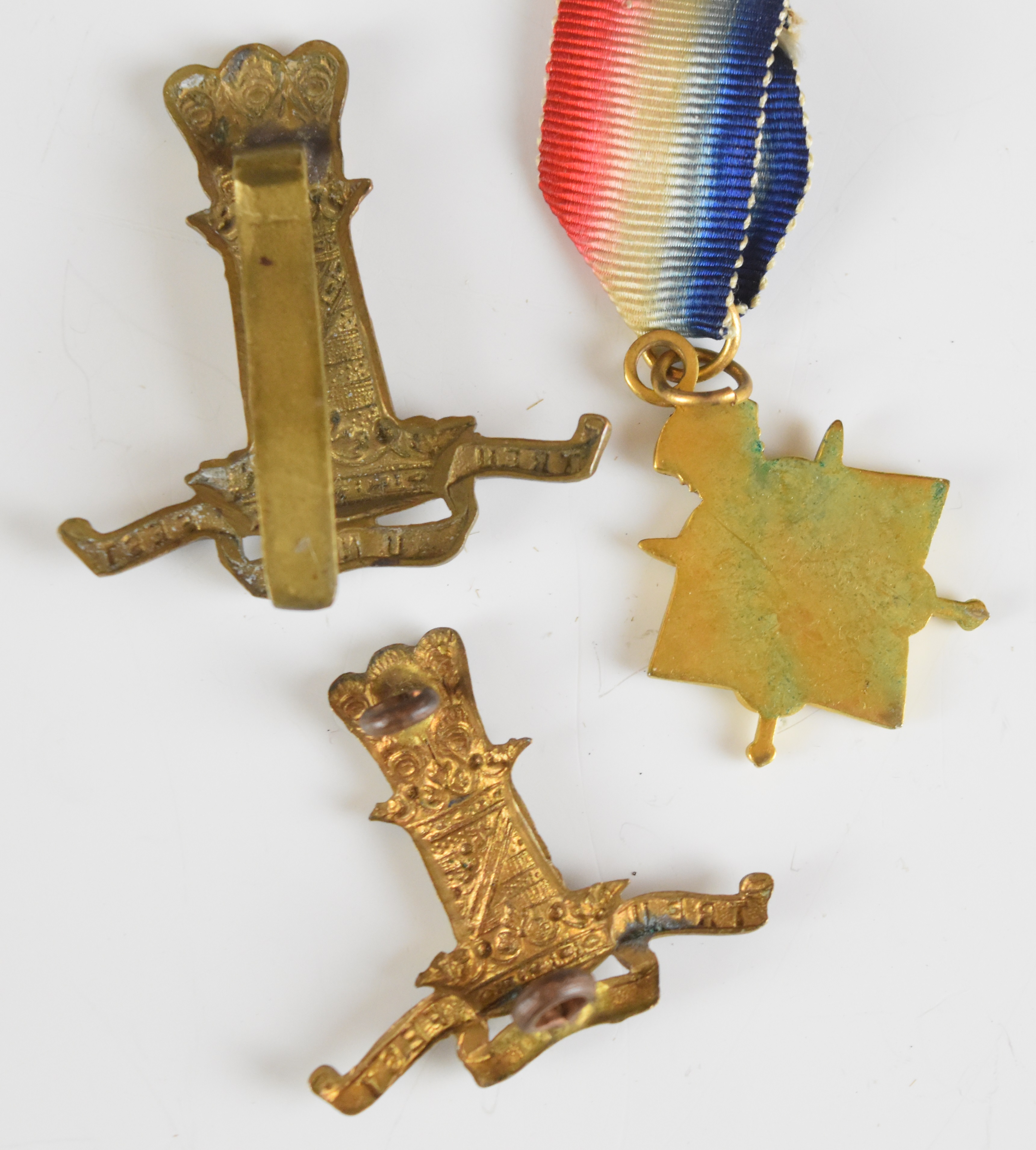 British Army WW1 11th Hussars medal trio comprising 1914 'Mons' Star with clasp for 5th August to - Image 12 of 13