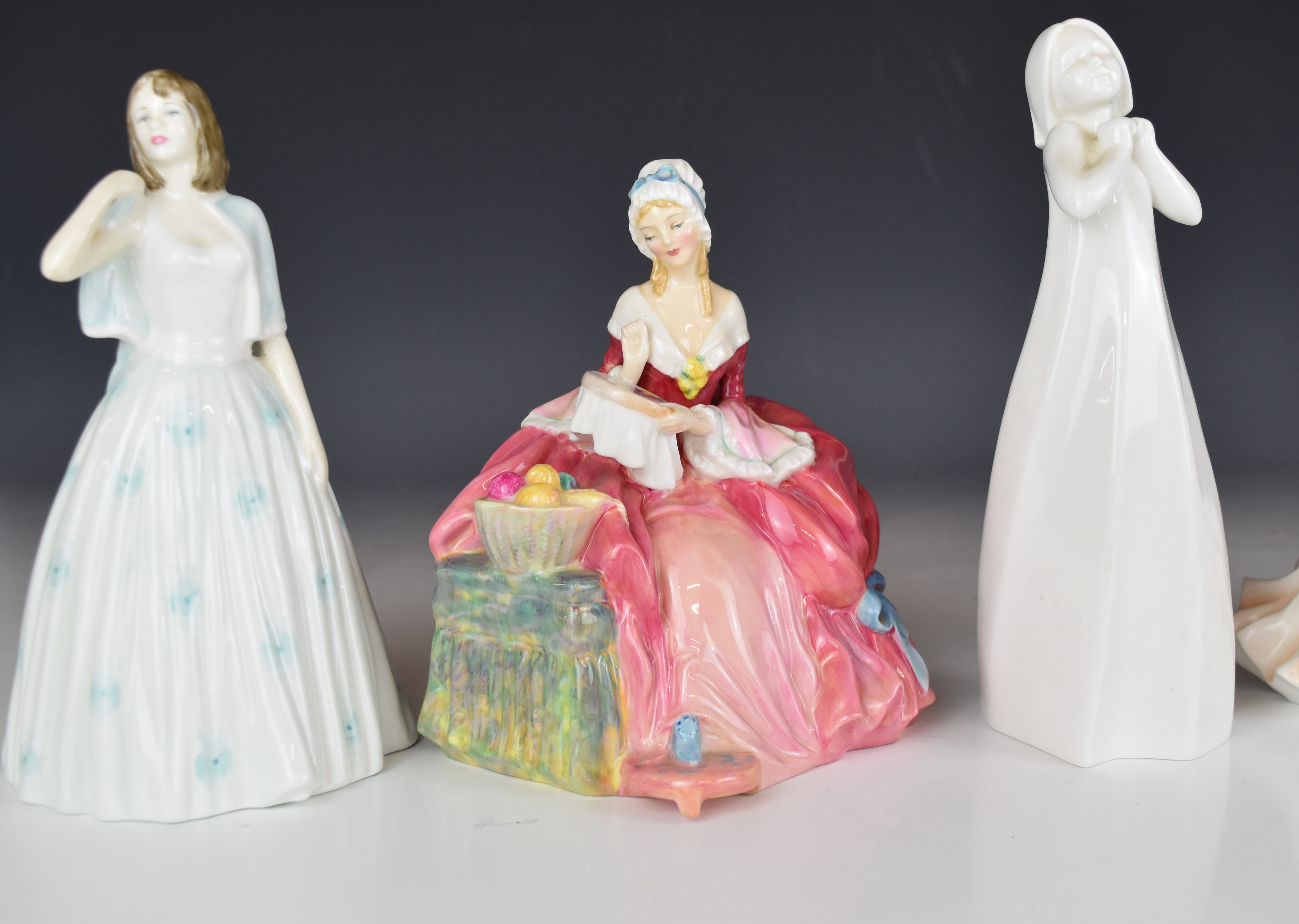 Eleven Royal Doulton figurines including several older examples Irene, Penelope, Pantalettes, - Image 8 of 20