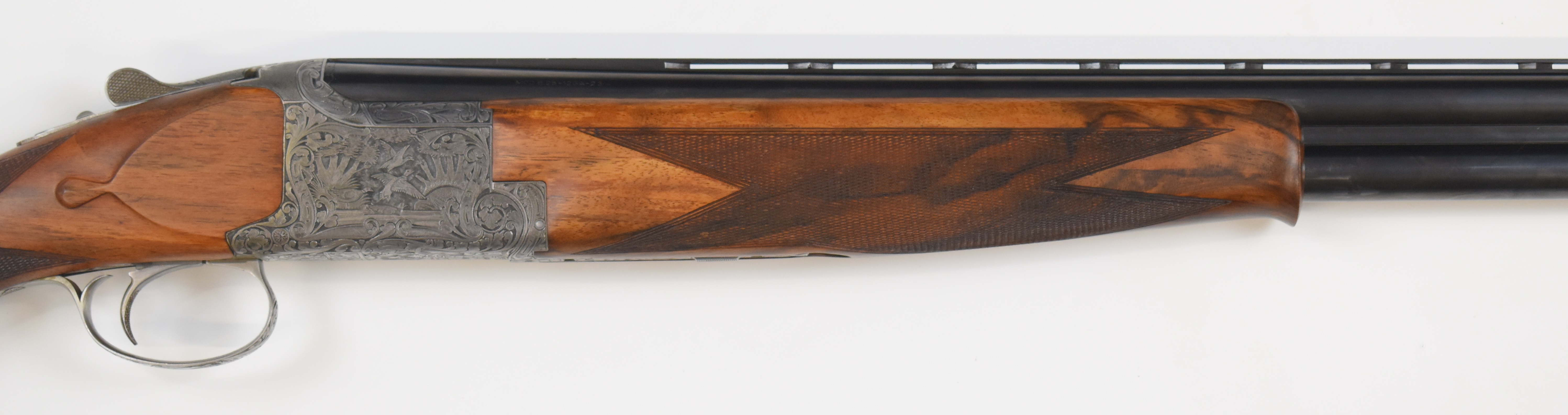 Browning B25 Diana 12 bore over and under ejector shotgun with Pierre Lallemand engraved scenes of - Image 19 of 30