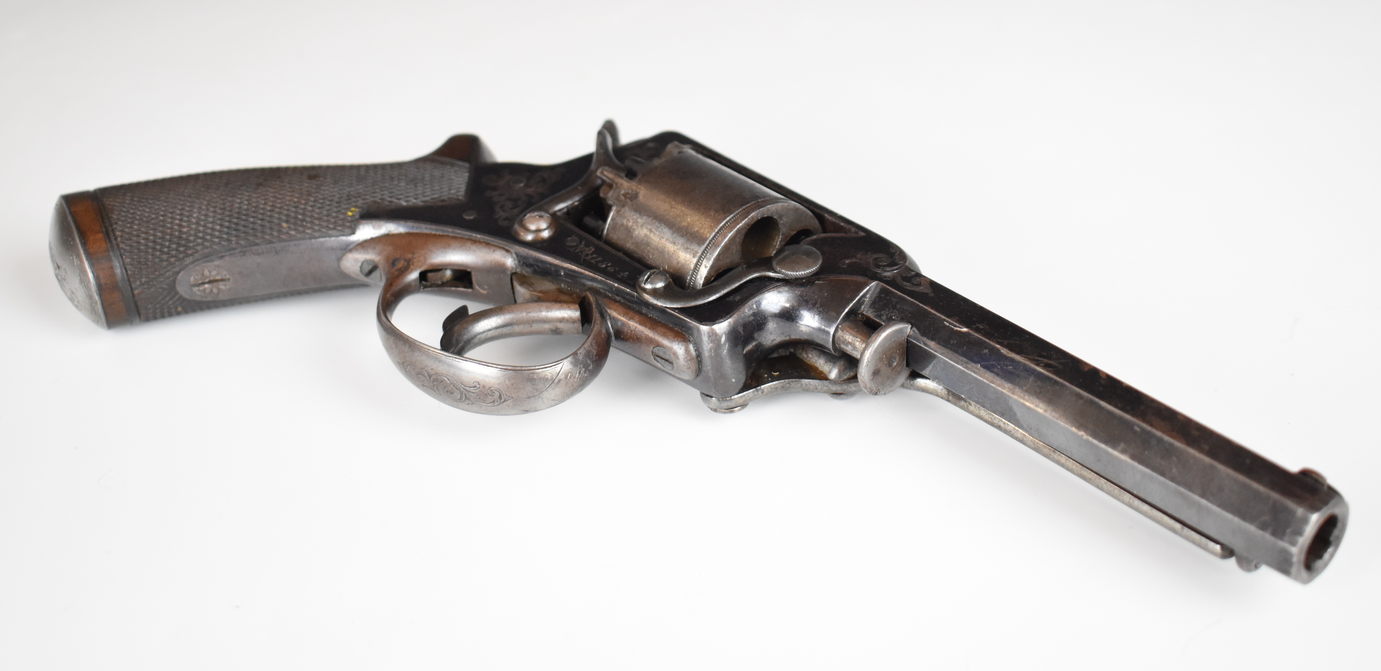 William Tranter's Patent 120 bore five-shot double-action revolver with engraved trigger guard, - Image 5 of 19