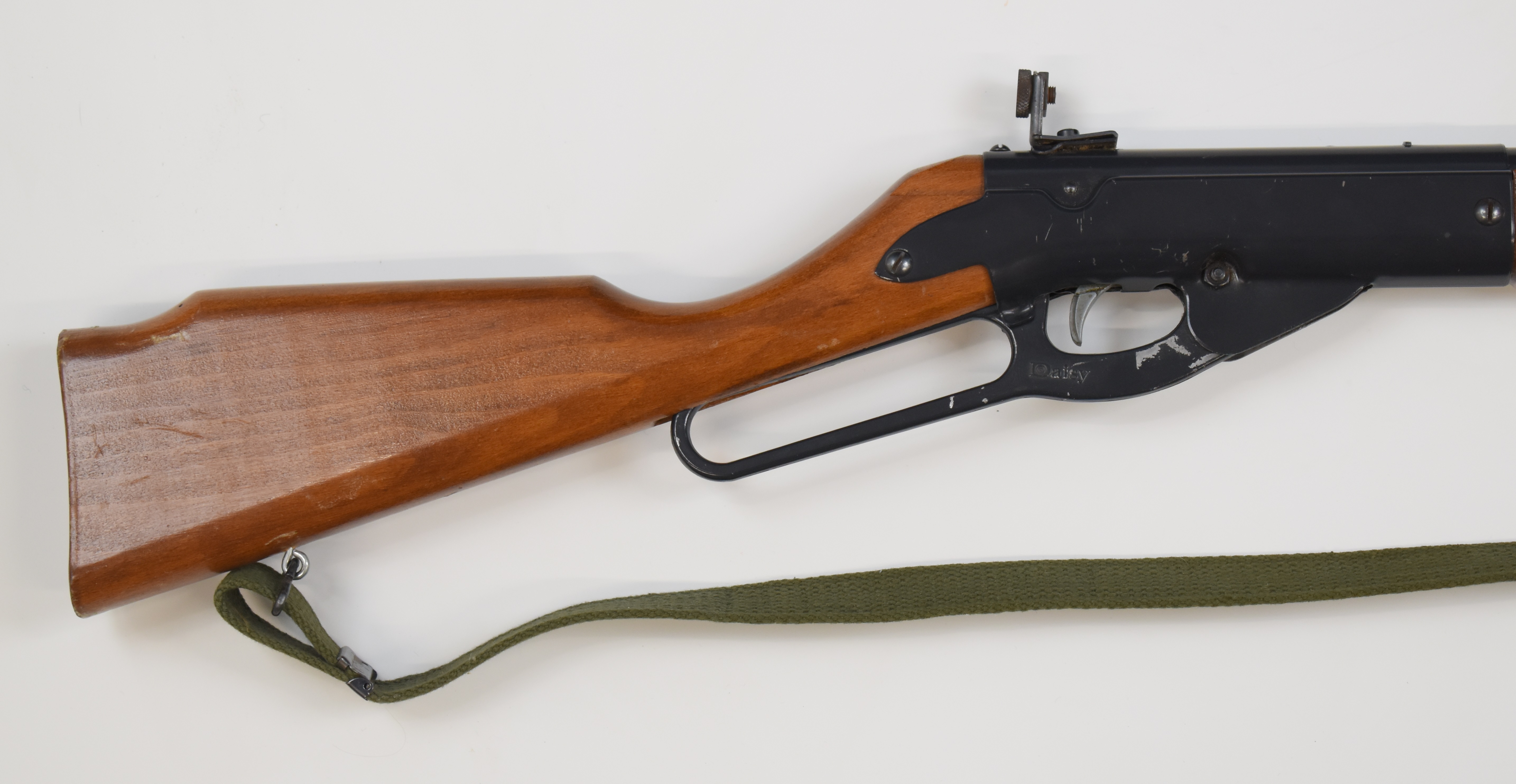 Daisy Model 99 Winchester style underlever-action air rifle with wooden grip and forend, canvas - Image 3 of 10