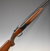 Laurona 12 bore over and under ejector shotgun with border engraved locks, underside and trigger
