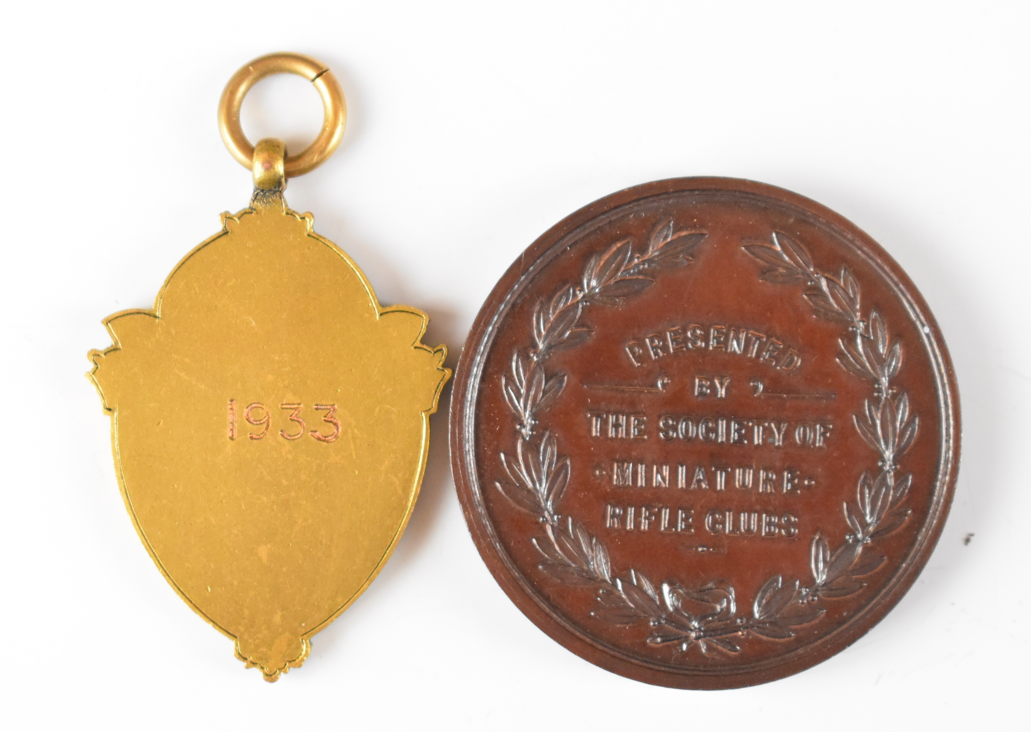 Eight Society of Miniature Rifle Clubs medals comprising two hallmarked silver examples (one - Image 7 of 8