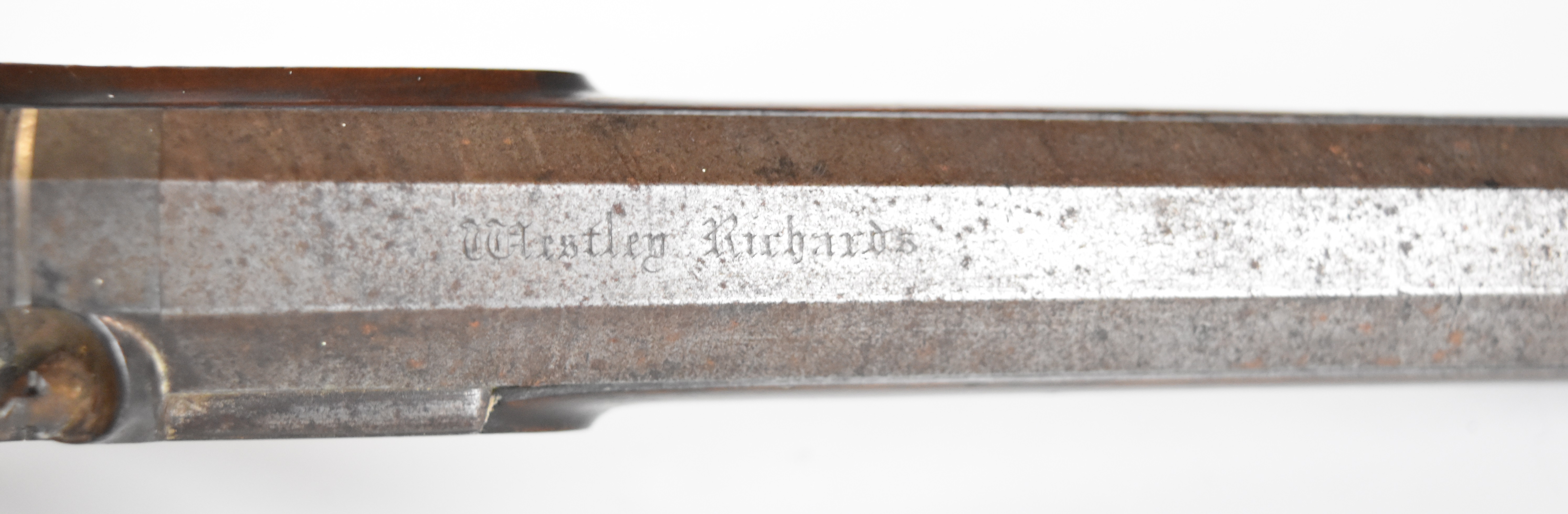 Westley Richards 14 bore percussion hammer action pistol with named and engraved lock, engraved - Image 11 of 28