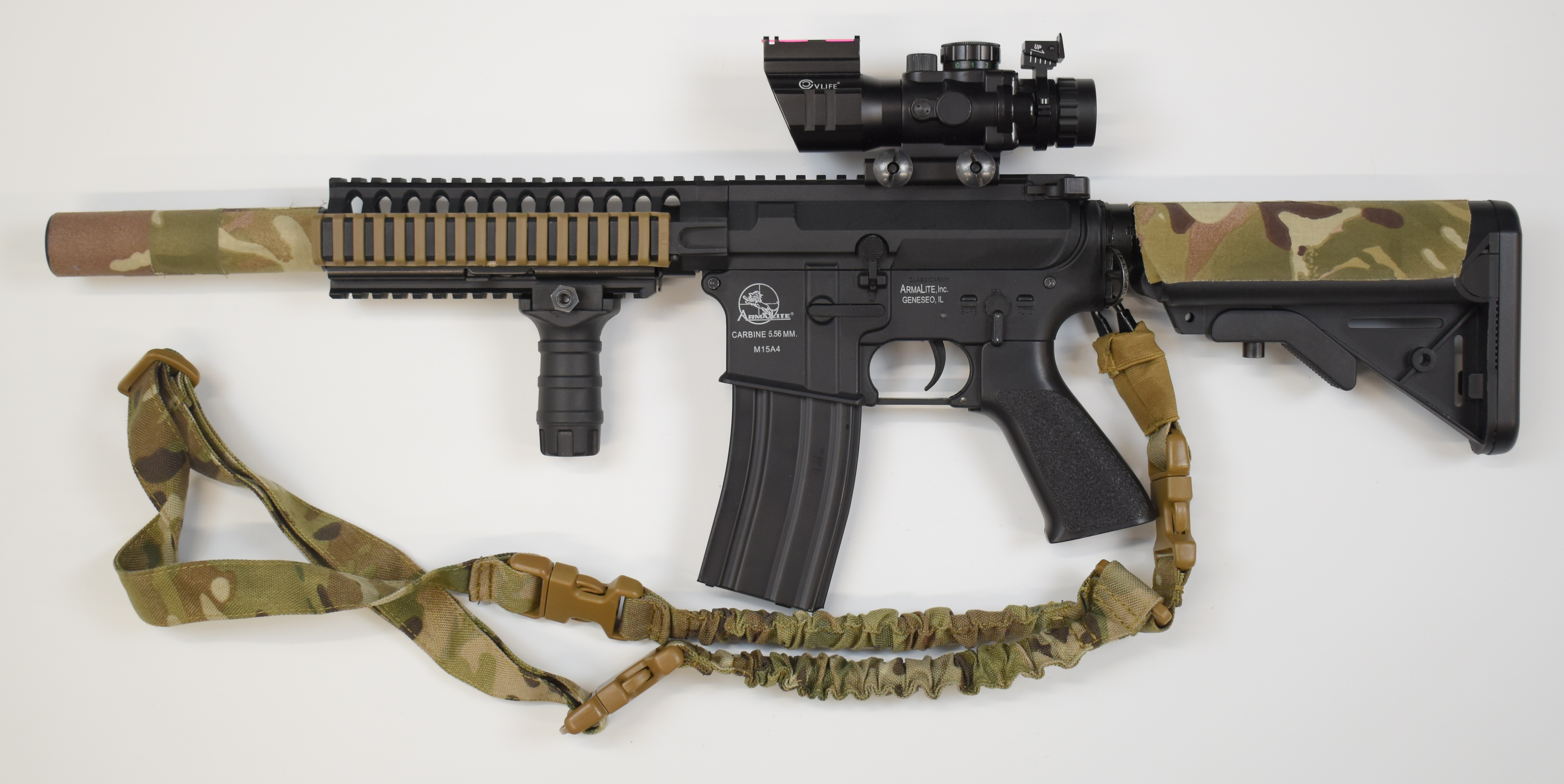 ASG Classic Army M4 assault style electric airsoft rifle with tactical stock, VLife scope and - Image 5 of 8