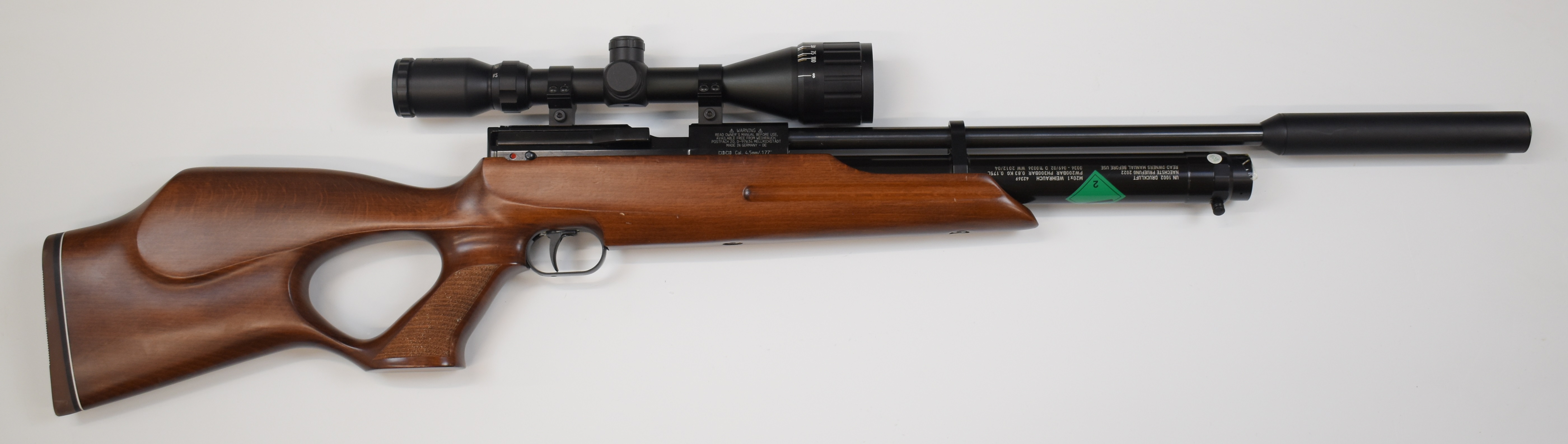 Weihrauch HW101 .177 PCP air rifle with textured semi-pistol grip, raised cheek piece, adjustable - Image 2 of 10