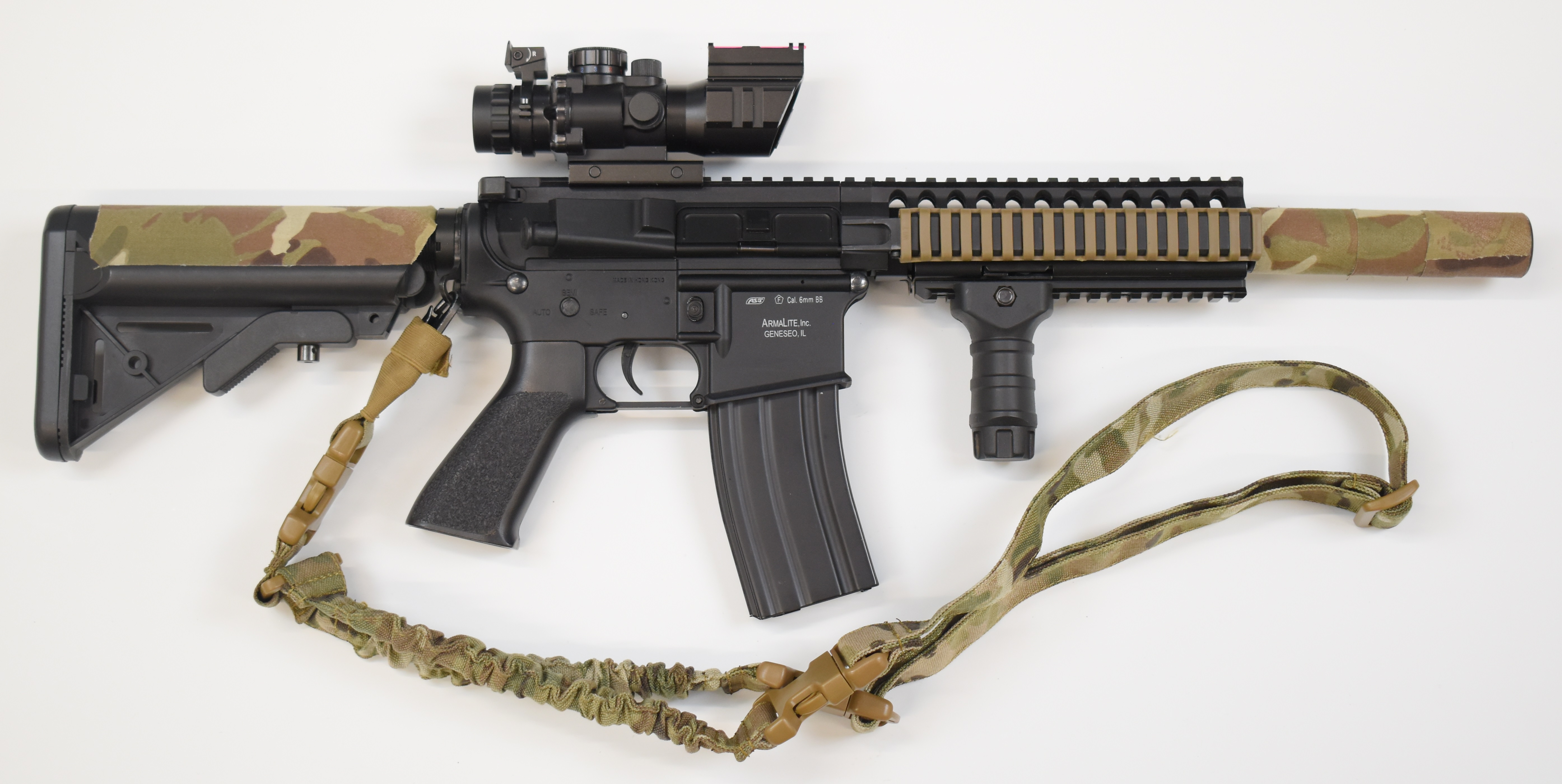 ASG Classic Army M4 assault style electric airsoft rifle with tactical stock, VLife scope and - Image 2 of 8