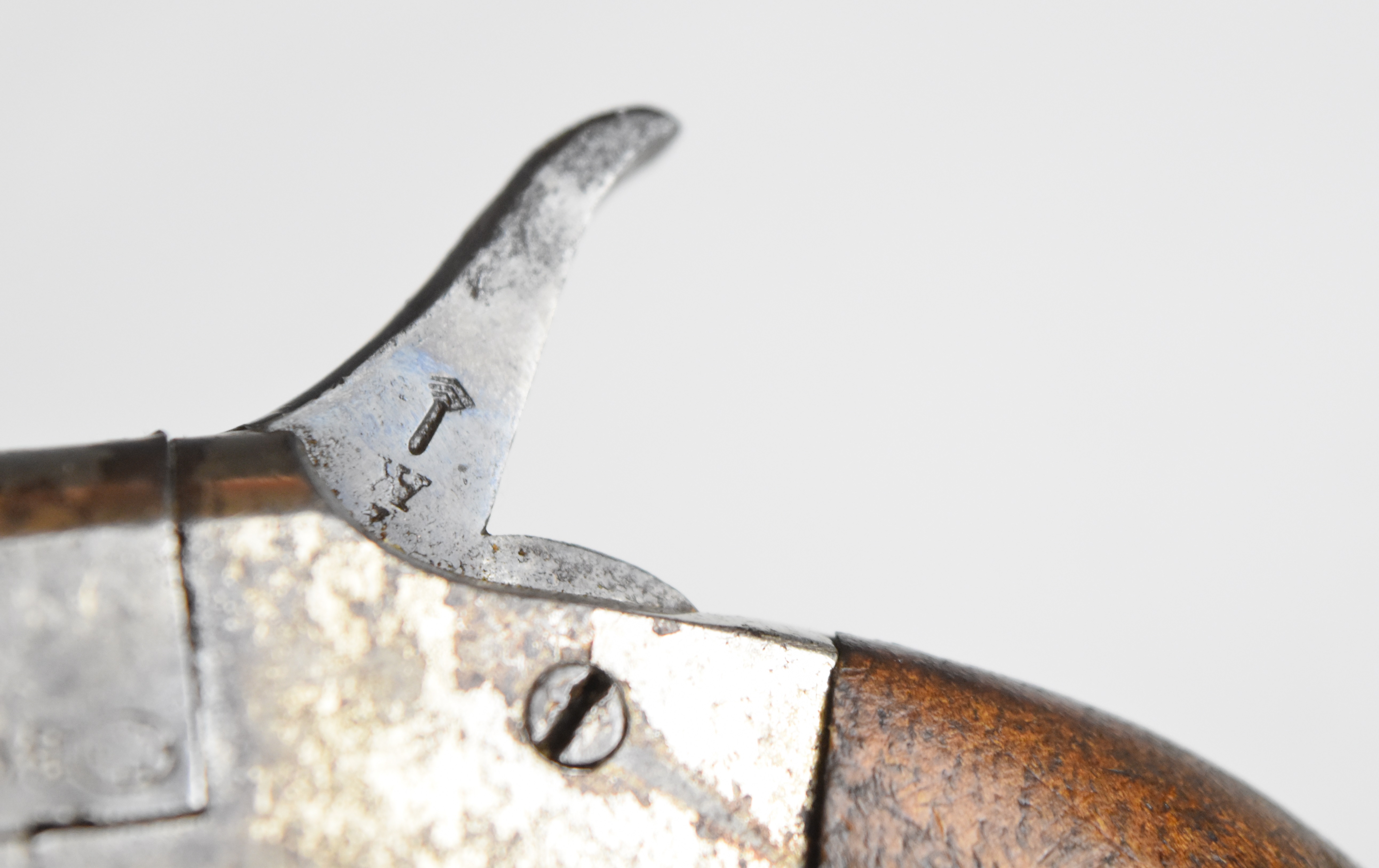 Derringer .30 rimfire pocket pistol with sheath trigger, wooden grips and 2.5 inch hand rotating - Image 9 of 11