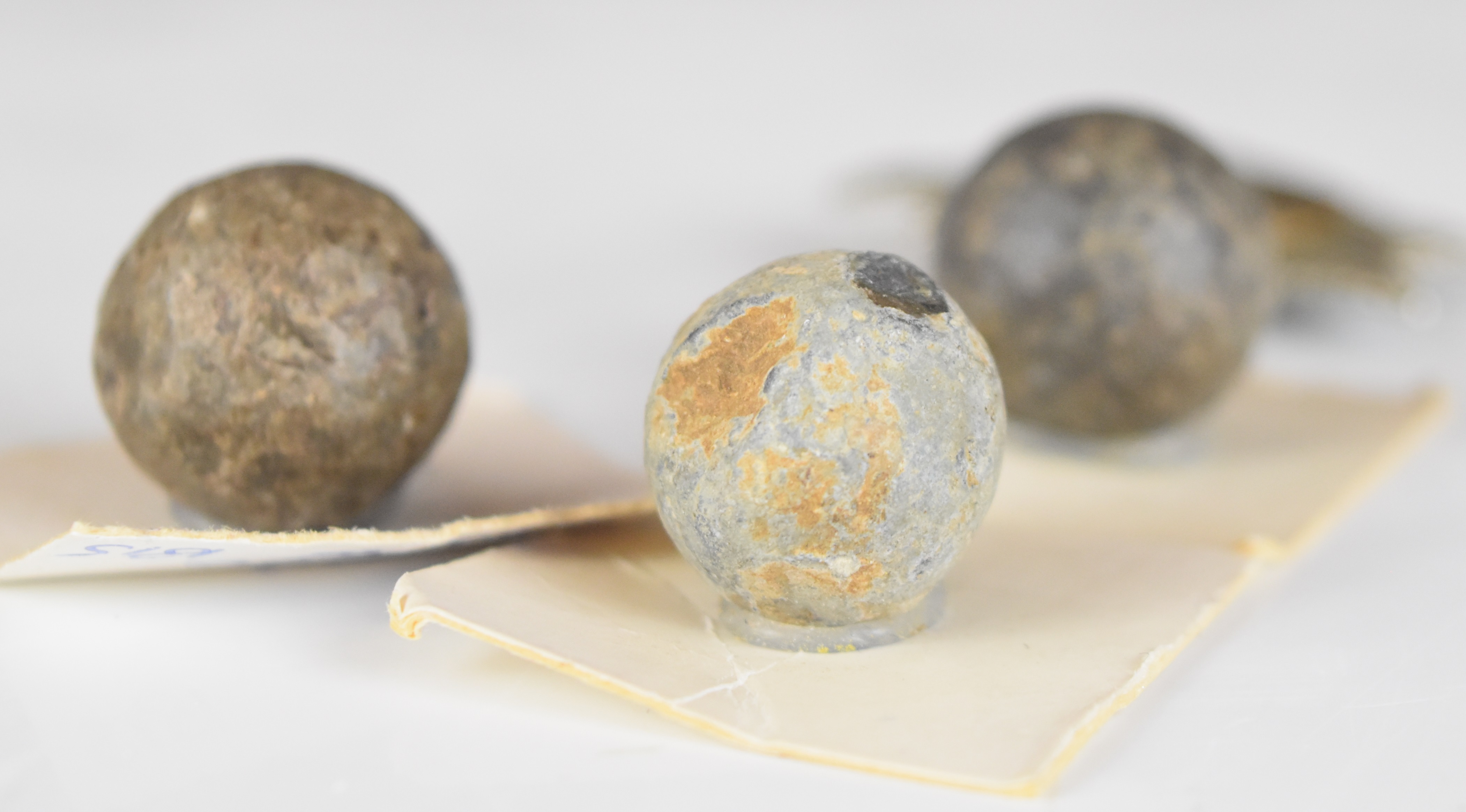 Three Waterloo campaign musket balls with hand written notes from Ligny, with letter of - Image 2 of 7