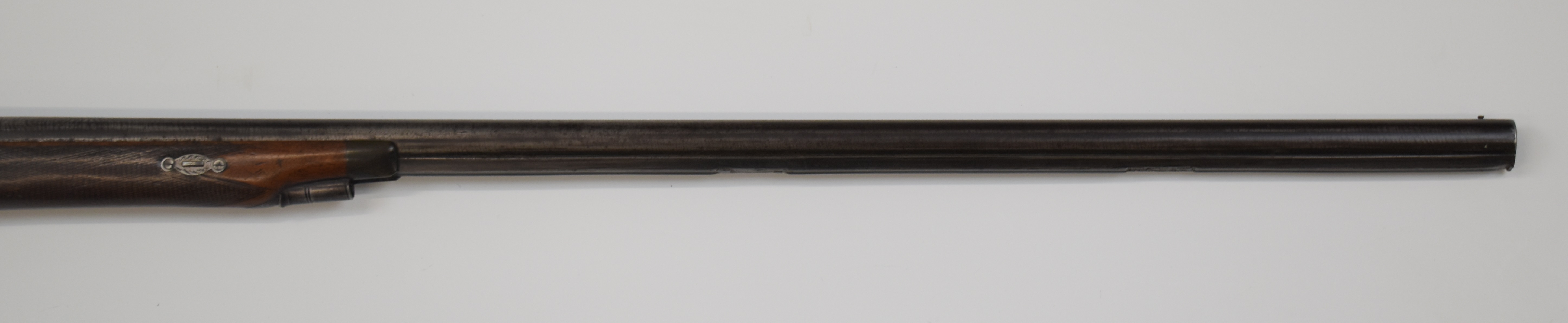 Indistinctly named 12 bore percussion hammer action muzzle loading sporting gun with engraved scenes - Image 5 of 10