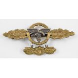 German WW2 Nazi Third Reich Transport / Glider Squadron operational flying clasp with 400 Flight