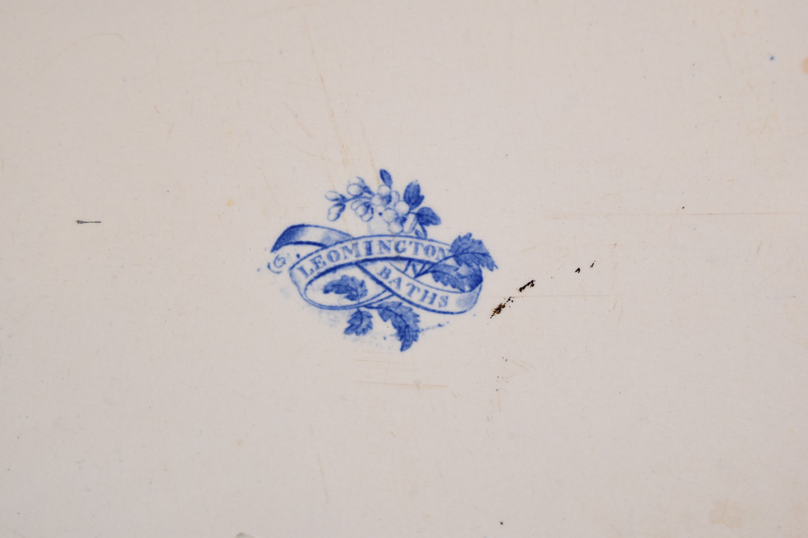 Two large 19thC blue and white transfer printed meat platters comprising Lowther Castle - Image 14 of 14