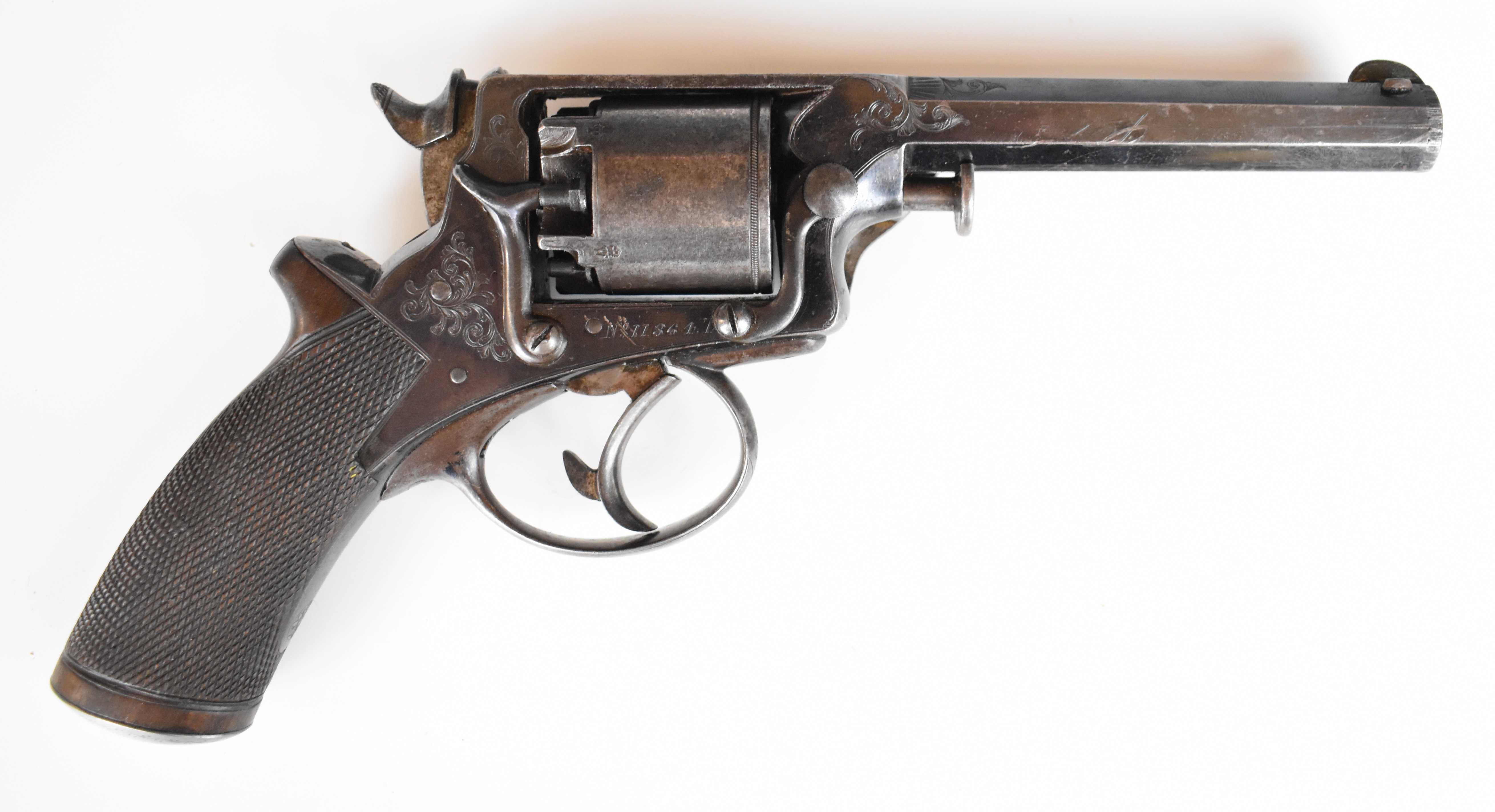 William Tranter's Patent 120 bore five-shot double-action revolver with engraved trigger guard, - Bild 21 aus 38