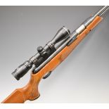 Air Arms TX200 .22 under-lever air rifle with carved semi-pistol grip and forend, adjustable