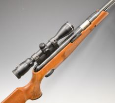 Air Arms TX200 .22 under-lever air rifle with carved semi-pistol grip and forend, adjustable