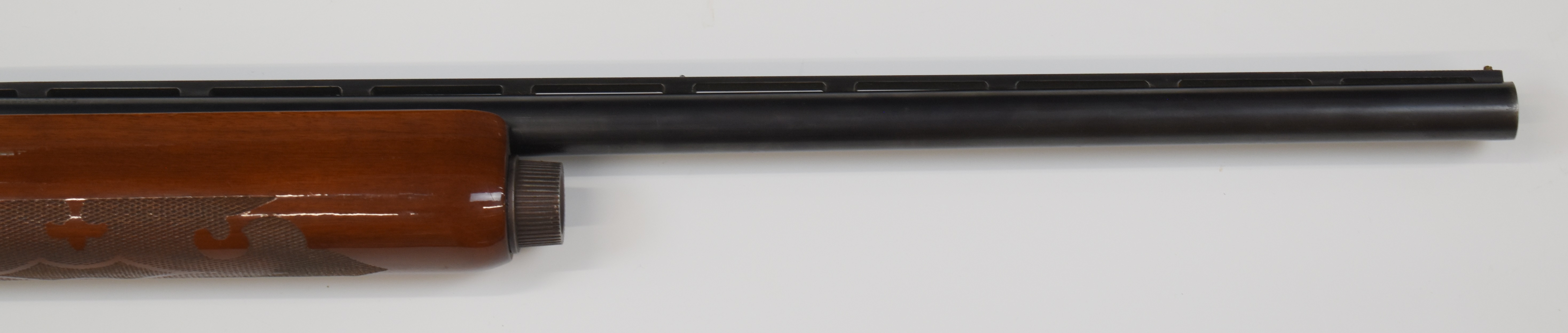 Remington Model 1100 12 bore 3-shot semi-automatic shotgun with ornately carved and chequered semi- - Image 5 of 10