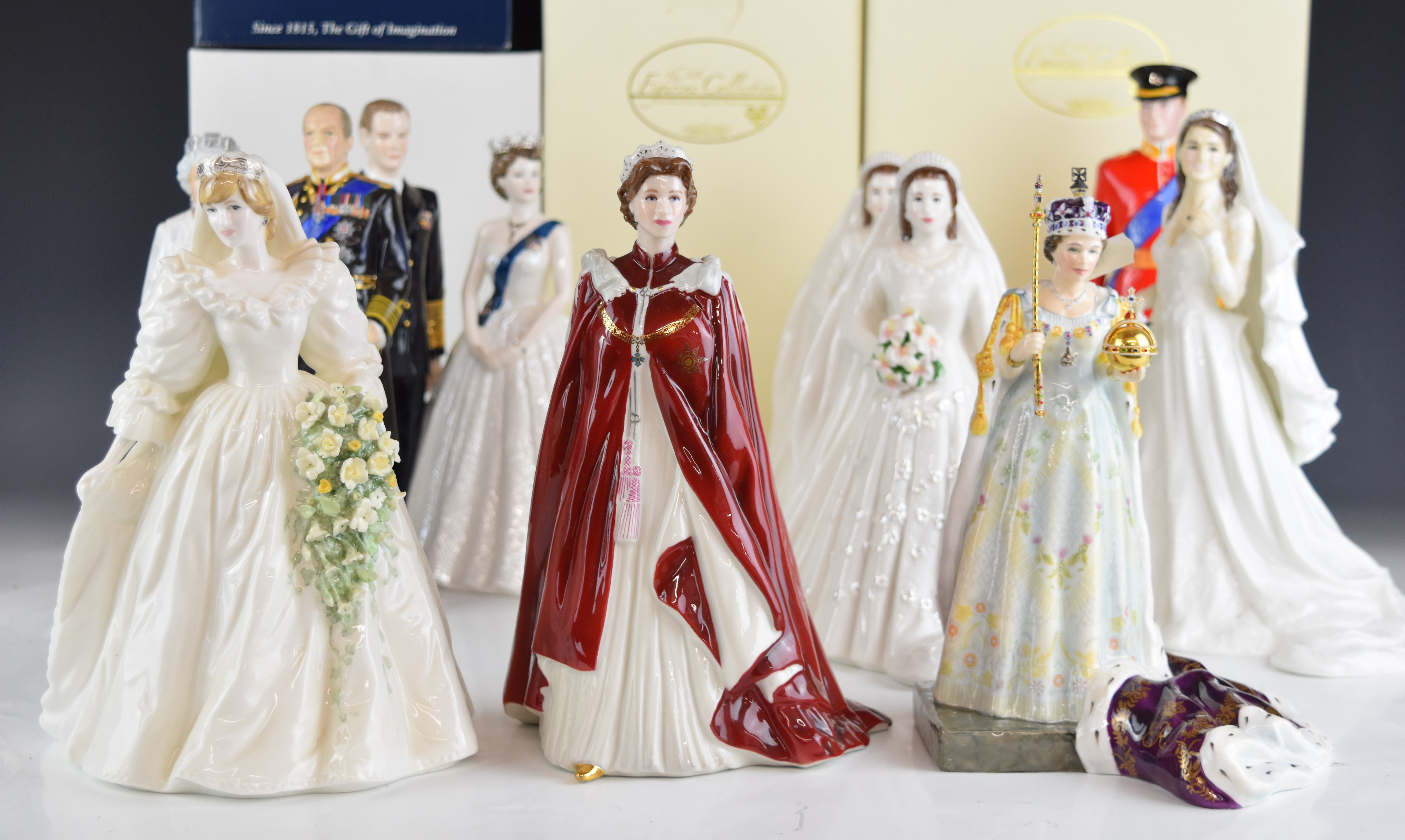 Royal Doulton, Royal Worcester, John Bromley and Coalport figurines of English Royalty including - Image 11 of 18
